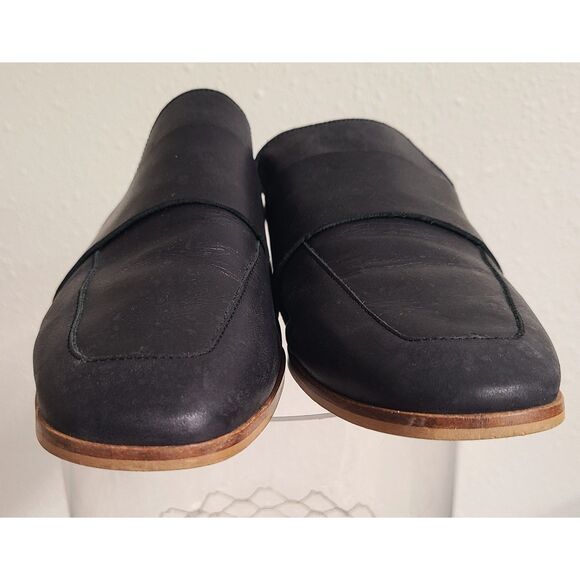 Free People At Ease Leather Mule Slides EU 38 US 7.5 - 8 Black Loafers Classic - Picture 3 of 5